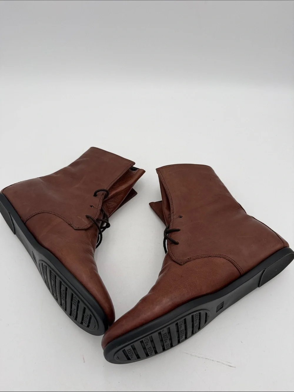 THE FLEXX Brown Leather Chukka Boots women 7.5 vintage Y2K casual office retro